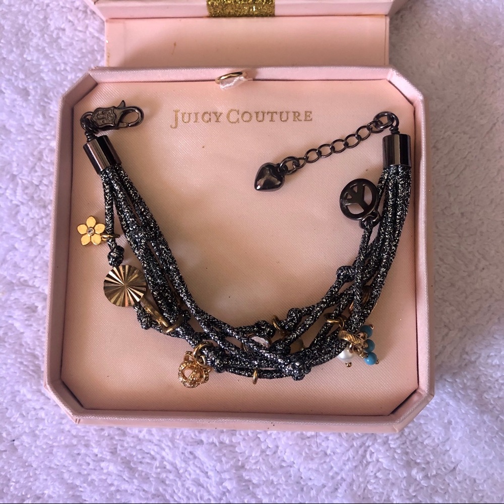 Juicy Couture Metallic Multi Chrome Bracelet (Black/Silver)